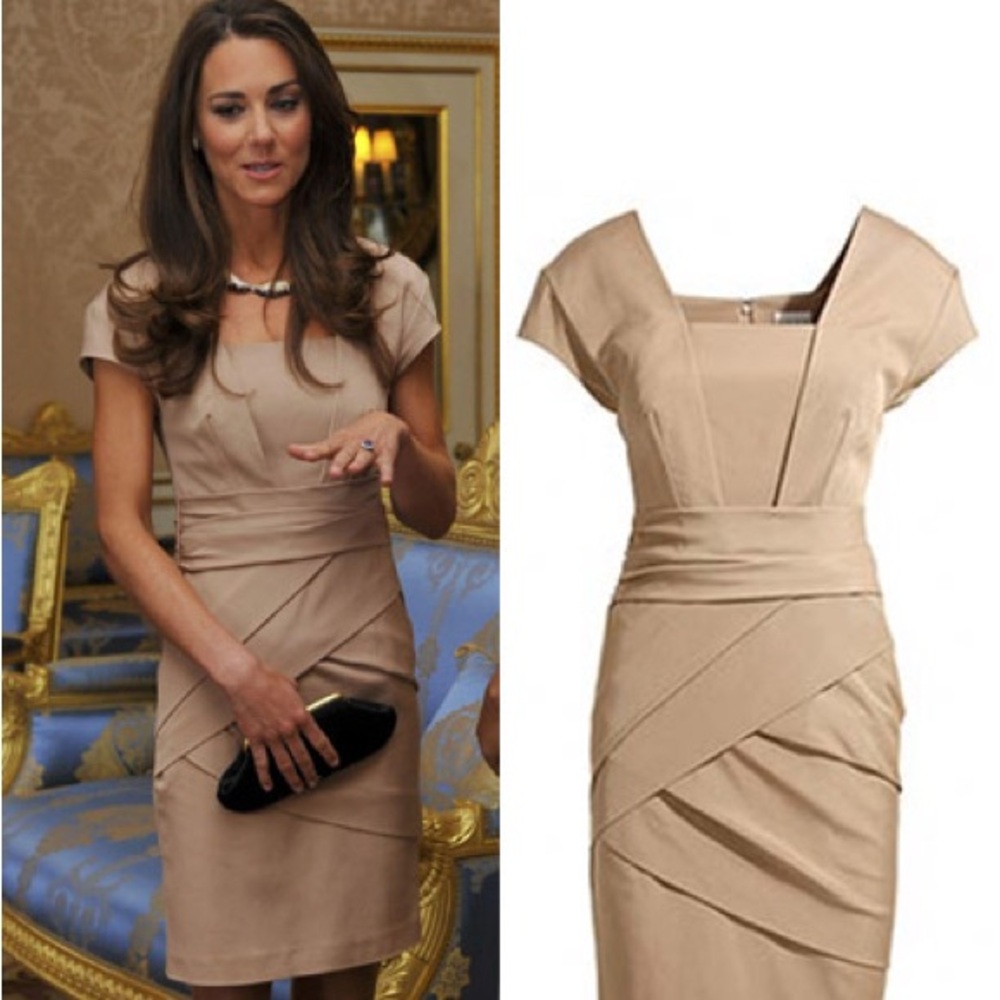 Reiss Beige Midi Dress